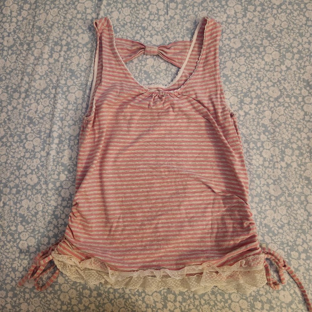 Cute Lace Cotton Sleeveless Tank XS
